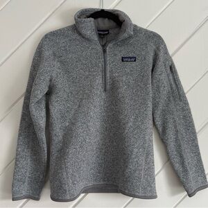 Patagonia Light Gray Quarter-Zip Fleece Pullover
